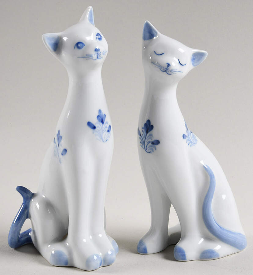 Sadek Figurines Floral Cat-Pair - No Box by Sadek-1