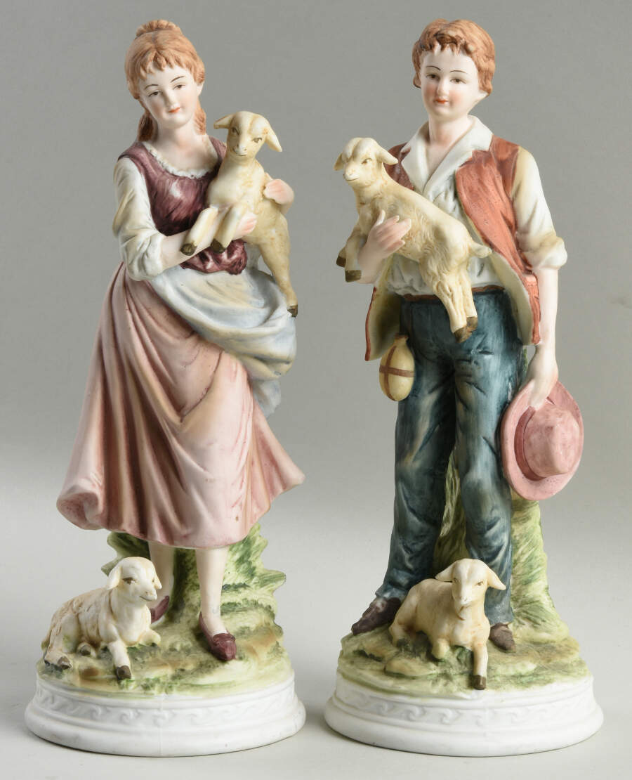 Sadek Figurines Boy And Girl With Lambs - No Box by Sadek-1