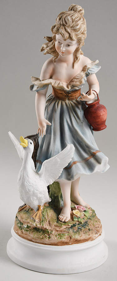 Sadek Figurines Peasant Girl With Goose - No Box 74b by Sadek-1