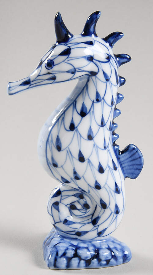 Sadek Fishnet Animals Seahorse-Blue - With Box by Sadek-1