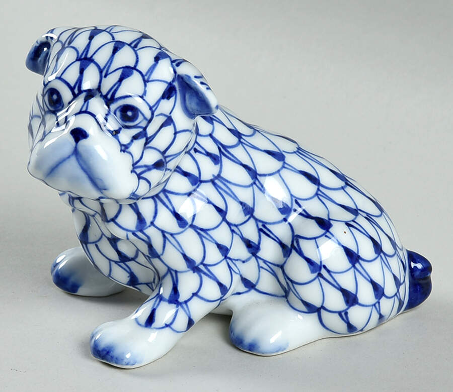 Sadek Fishnet Animals Bulldog-Blue - Boxed by Sadek-1