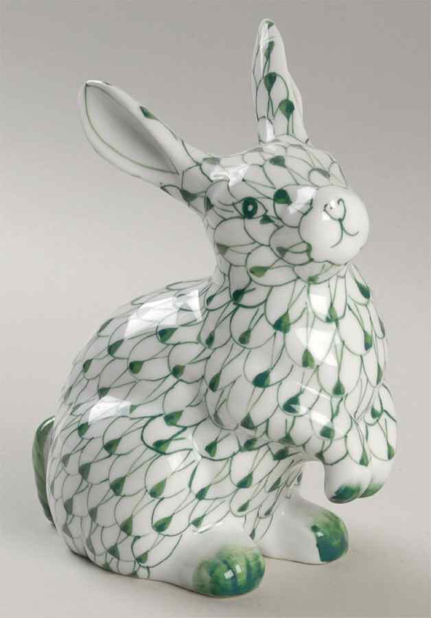 Sadek Fishnet Animals Bunny Sitting Up-Green - Boxed by Sadek-1