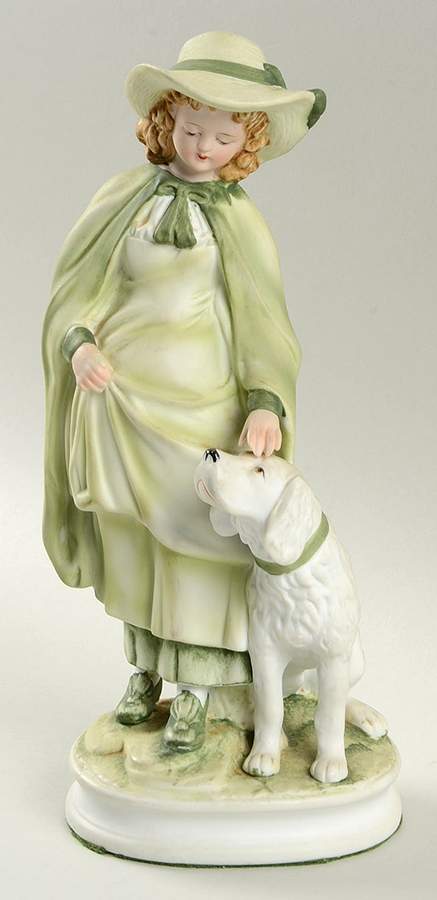 Sadek Figurines Girl With Dog-Green - No Box by Sadek-1