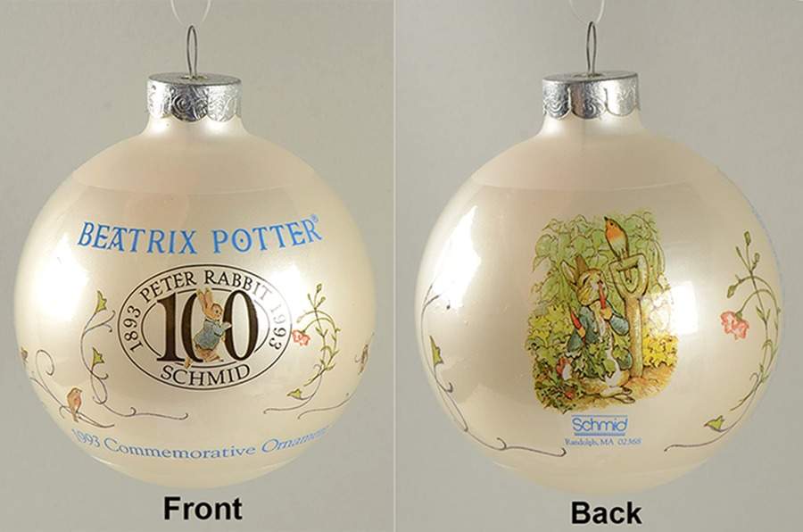 Beatrix Potter Annual Christmas Ornament Commemorative Orn 1893-1993 - Boxed by Schmid-1