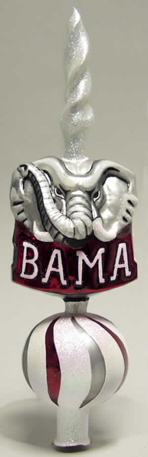 College Mascot Tree Topper Alabama Crimson Tide - Boxed by Slavic Treasures-1