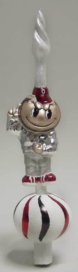 College Mascot Tree Topper Ohio State Buckeyes - Boxed by Slavic Treasures-1