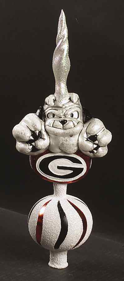 College Mascot Tree Topper Georgia Bulldogs - Boxed by Slavic Treasures-1