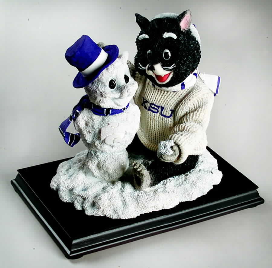Snow Mascot Figurines Kansas State Wildcats - No Box by Slavic Treasures-1