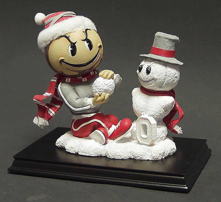Snow Mascot Figurines Ohio State Buckeyes - Boxed by Slavic Treasures-1