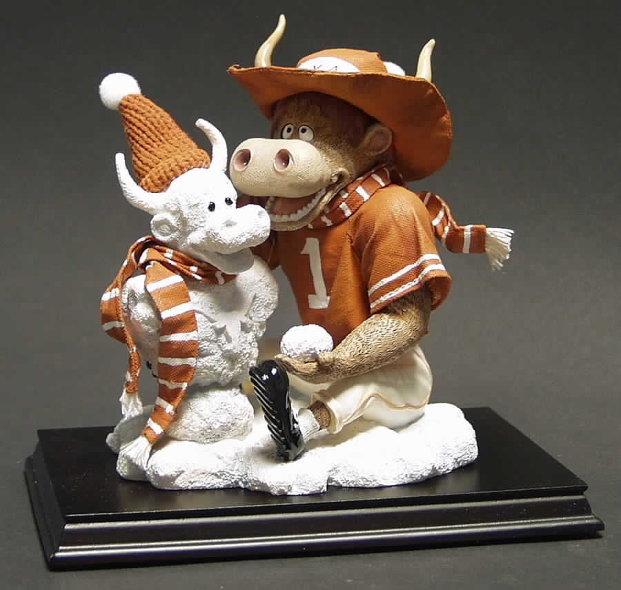 Snow Mascot Figurines Texas Longhorns - No Box by Slavic Treasures-1