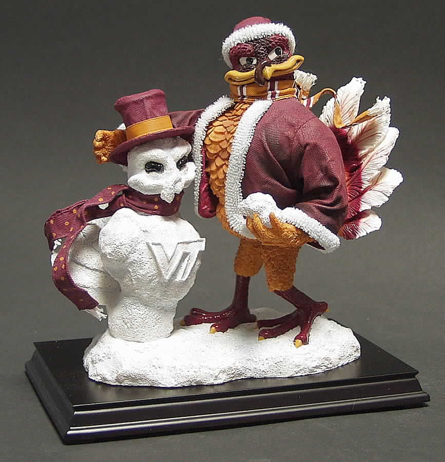 Snow Mascot Figurines Virginia Tech Hokies - No Box by Slavic Treasures-1