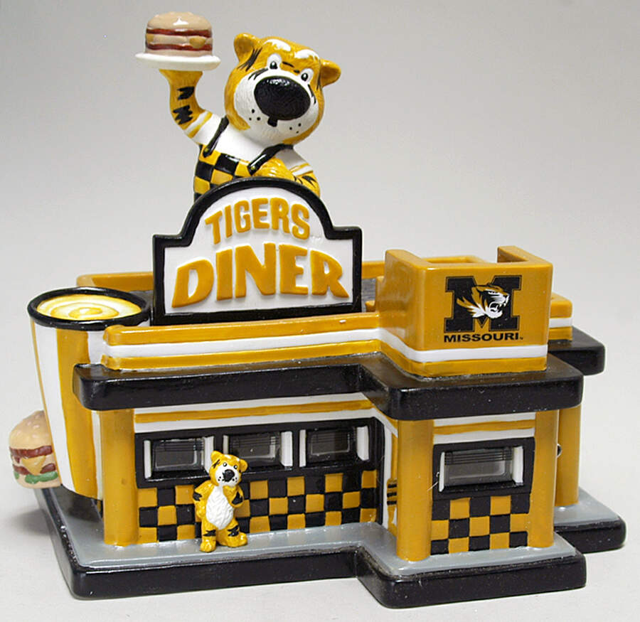 College Treasures Lighted Houses Missouri Tigers-Diner - Boxed by Slavic Treasures-1