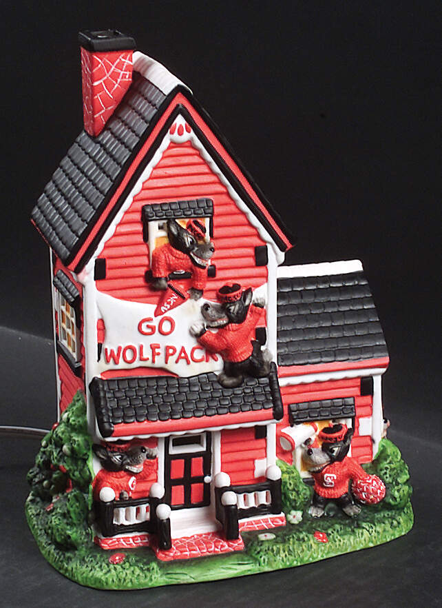 College Treasures Lighted Houses N.C. State Wolfpack-Mascot House - Boxed by Slavic Treasures-1