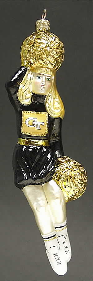 Cheerleader Ornaments Georgia Tech Yellow Jackets - Boxed by Slavic Treasures-1