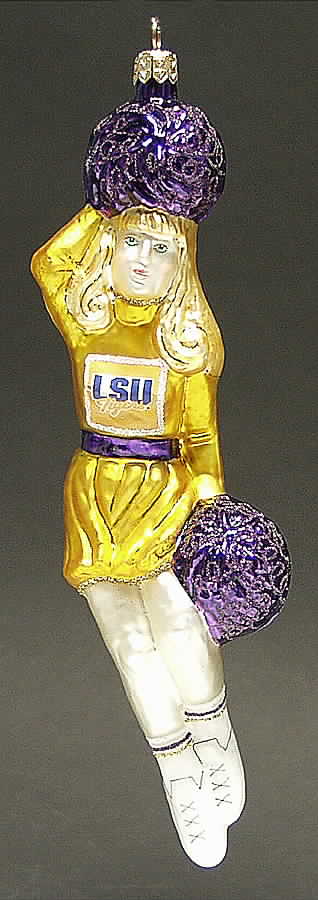 Cheerleader Ornaments Louisiana State Tigers - Boxed by Slavic Treasures-1