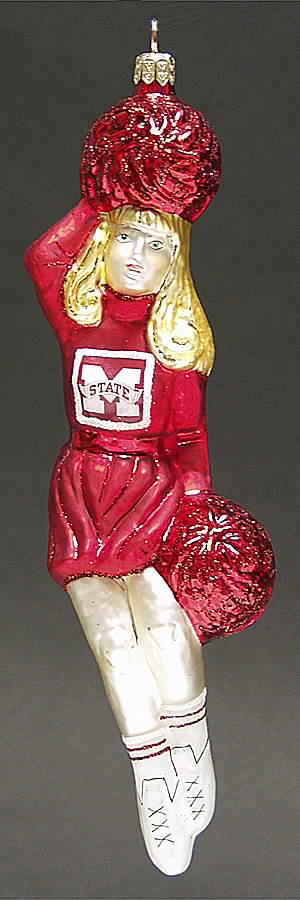 Cheerleader Ornaments Mississippi State Bulldogs - No Box by Slavic Treasures-1