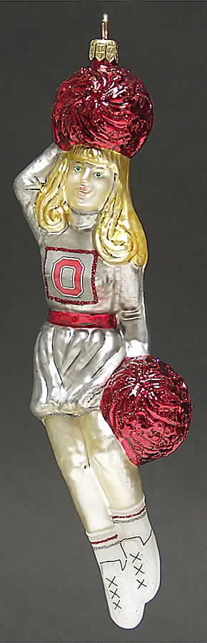 Cheerleader Ornaments Ohio State Buckeyes - Boxed by Slavic Treasures-1