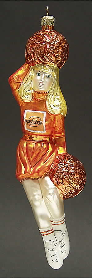 Cheerleader Ornaments Oklahoma State Cowboys - Boxed by Slavic Treasures-1