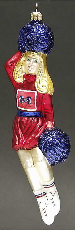 Cheerleader Ornaments Ole Miss Rebels - Boxed by Slavic Treasures-1