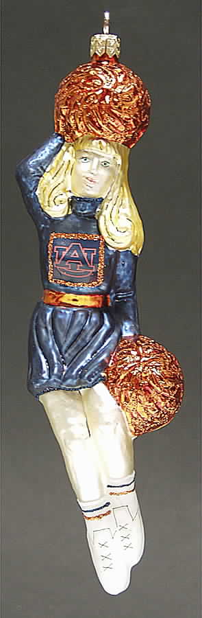Cheerleader Ornaments Auburn Tigers - Boxed by Slavic Treasures-1