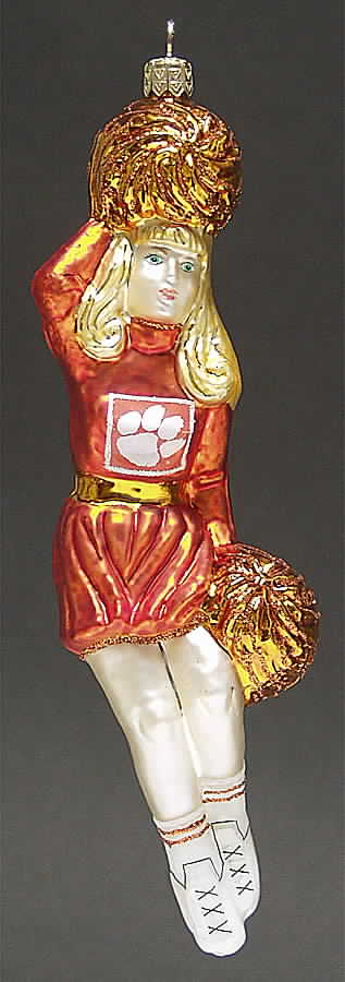 Cheerleader Ornaments Clemson Tigers - No Box by Slavic Treasures-1