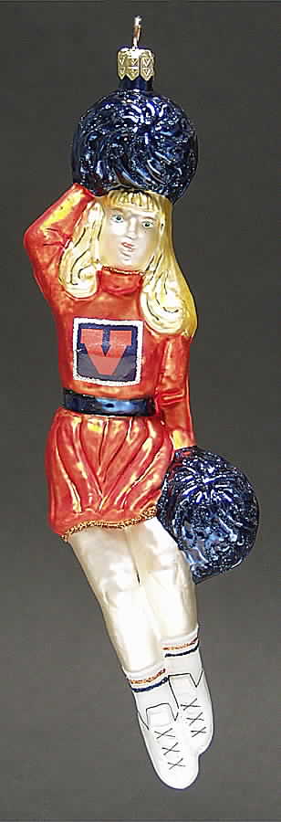 Cheerleader Ornaments Virginia Cavaliers - Boxed by Slavic Treasures-1