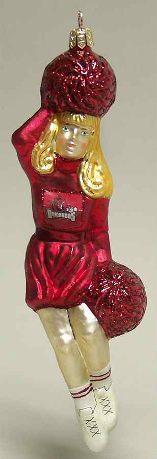 Cheerleader Ornaments Arkansas Razorbacks - No Box by Slavic Treasures-1