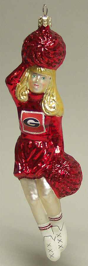 Cheerleader Ornaments Georgia Bulldogs - Boxed by Slavic Treasures-1