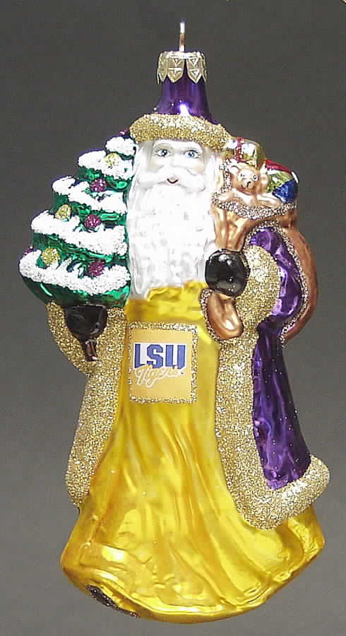 University Santa Ornaments Louisiana State Tigers - Boxed by Slavic Treasures-1