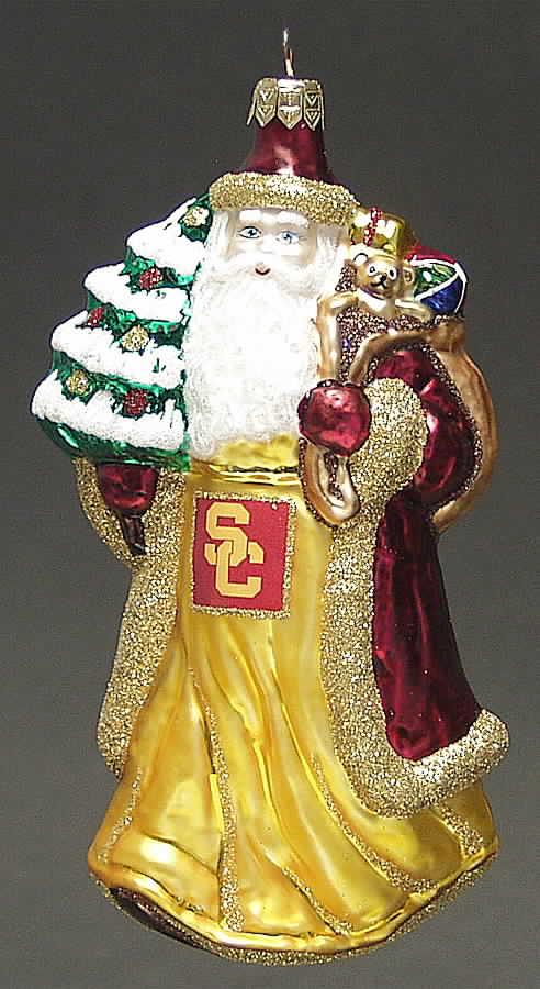 University Santa Ornaments Usc Trojans - Boxed by Slavic Treasures-1