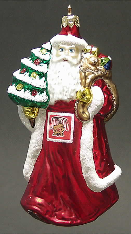 University Santa Ornaments Maryland Terrapins - Boxed by Slavic Treasures-1
