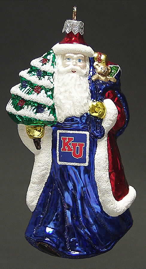 University Santa Ornaments Kansas Jayhawks - No Box by Slavic Treasures-1