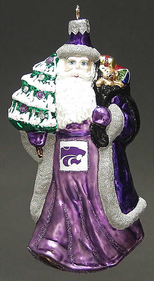 University Santa Ornaments Kansas State Wildcats - Boxed by Slavic Treasures-1