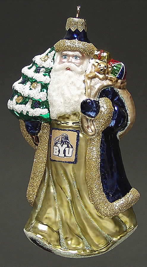 University Santa Ornaments Brigham Young Cougars - Boxed by Slavic Treasures-1