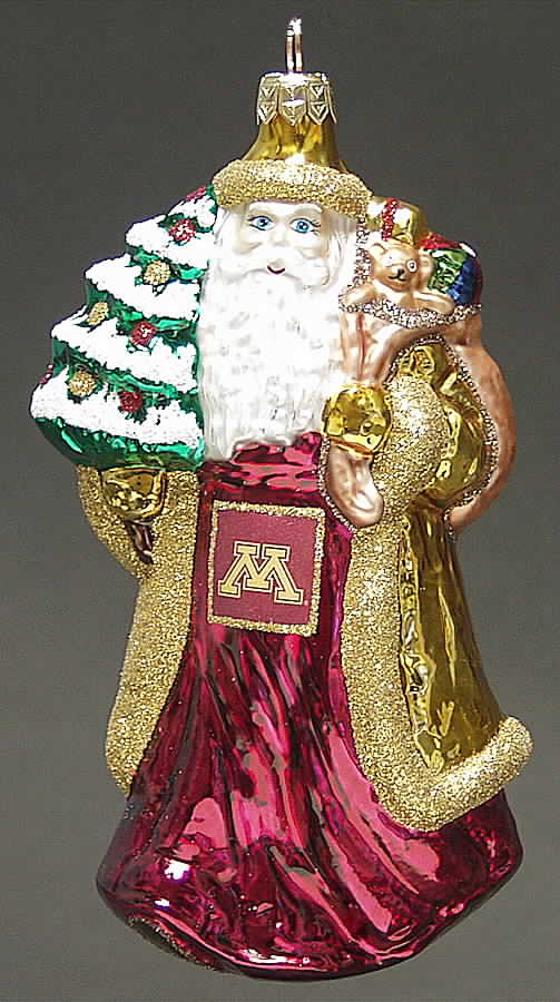 University Santa Ornaments Minnesota Gophers - Boxed by Slavic Treasures-1