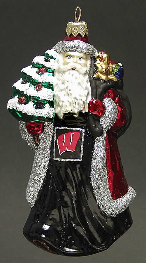 University Santa Ornaments Wisconsin Badgers - No Box by Slavic Treasures-1