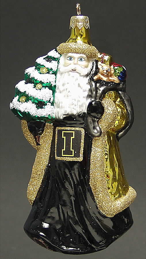 University Santa Ornaments Iowa Hawkeyes - Boxed by Slavic Treasures-1