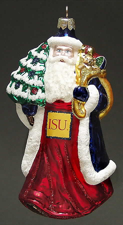 University Santa Ornaments Iowa State Cyclones - Boxed by Slavic Treasures-1