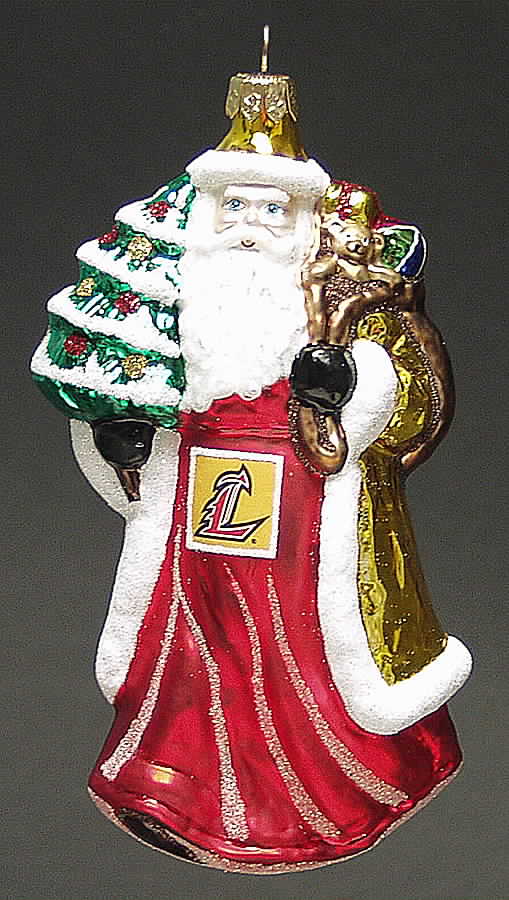 University Santa Ornaments Louisville Cardinals - Boxed by Slavic Treasures-1