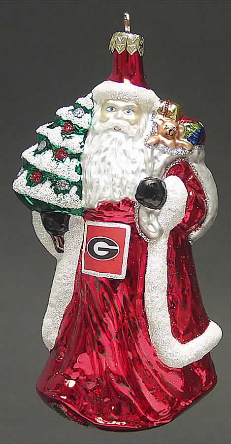 University Santa Ornaments Georgia Bulldogs - Boxed by Slavic Treasures-1