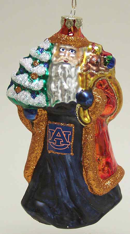 University Santa Ornaments Auburn Tigers - Boxed by Slavic Treasures-1