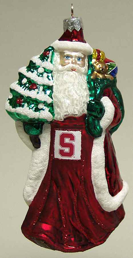 University Santa Ornaments Stanford Cardinal - No Box by Slavic Treasures-1