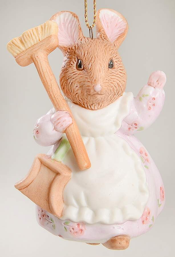 Beatrix Potter Figural Ornament Hunca Munca Sweeping - No Box by Schmid-1