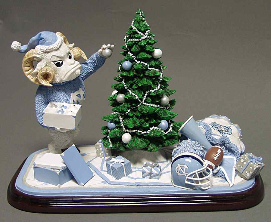 Mascot Tree-Trimmer Figurines Unc Tar Heels - Boxed by Slavic Treasures-1