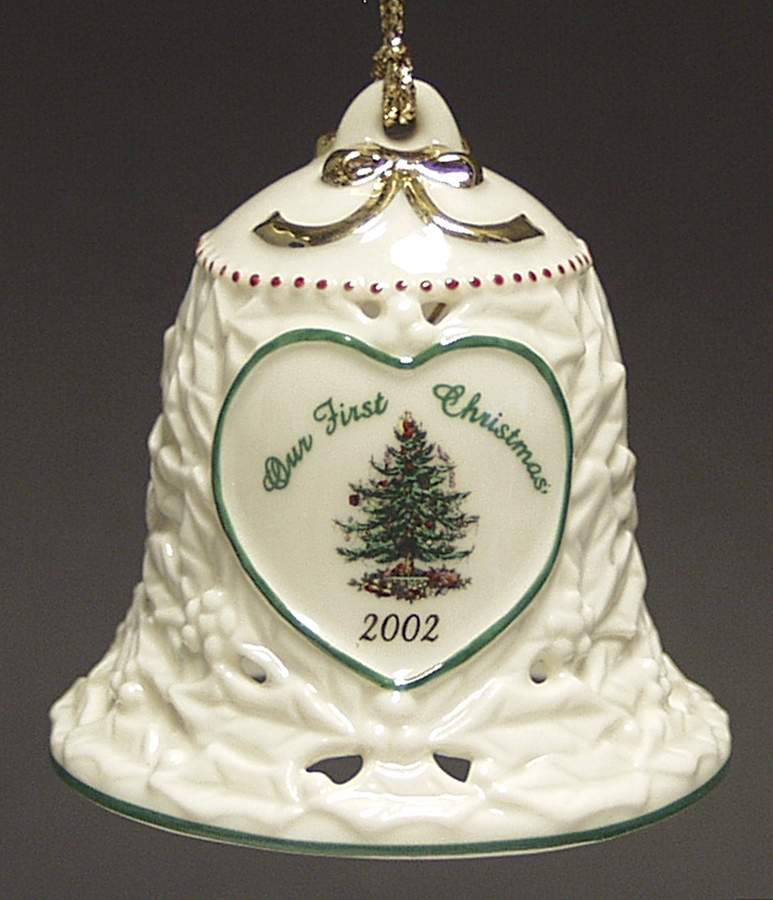 Our 1st Christmas-Christmas Tree Our First Christmas-Bell-Gold - With Box by Spode-1