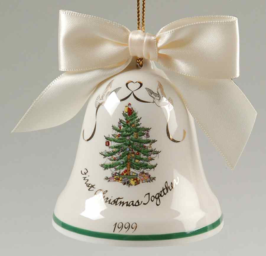 Our 1st Christmas-Christmas Tree First Christmas Together Bell - Boxed by Spode-1