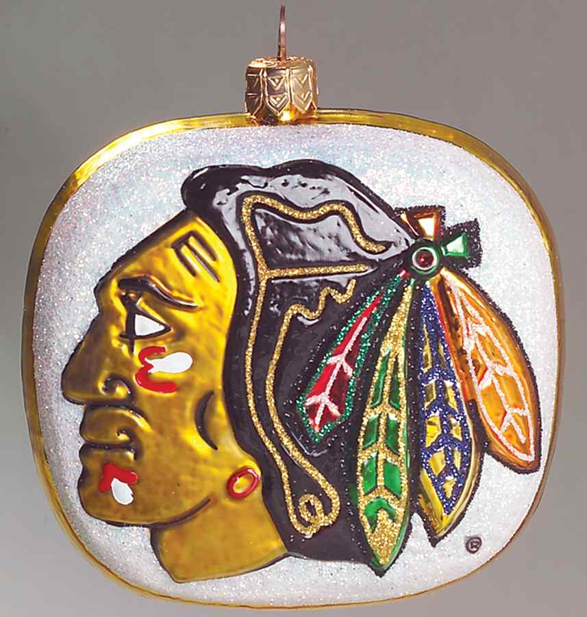 NHL Blown Glass Ornaments Chicago Blackhawks - Boxed by Slavic Treasures-1