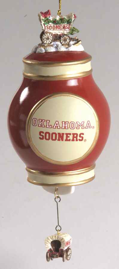 Collegiate Porcelain Bell Ornament Oklahoma Sooners - Boxed by Slavic Treasures-1