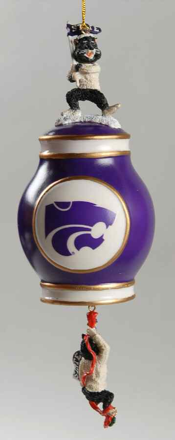 Collegiate Porcelain Bell Ornament Kansas State Wildcats - Boxed by Slavic Treasures-1