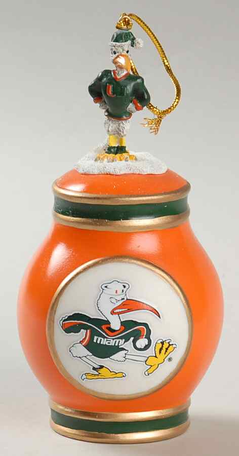 Collegiate Porcelain Bell Ornament Miami Hurricanes  - No Box by Slavic Treasures-1